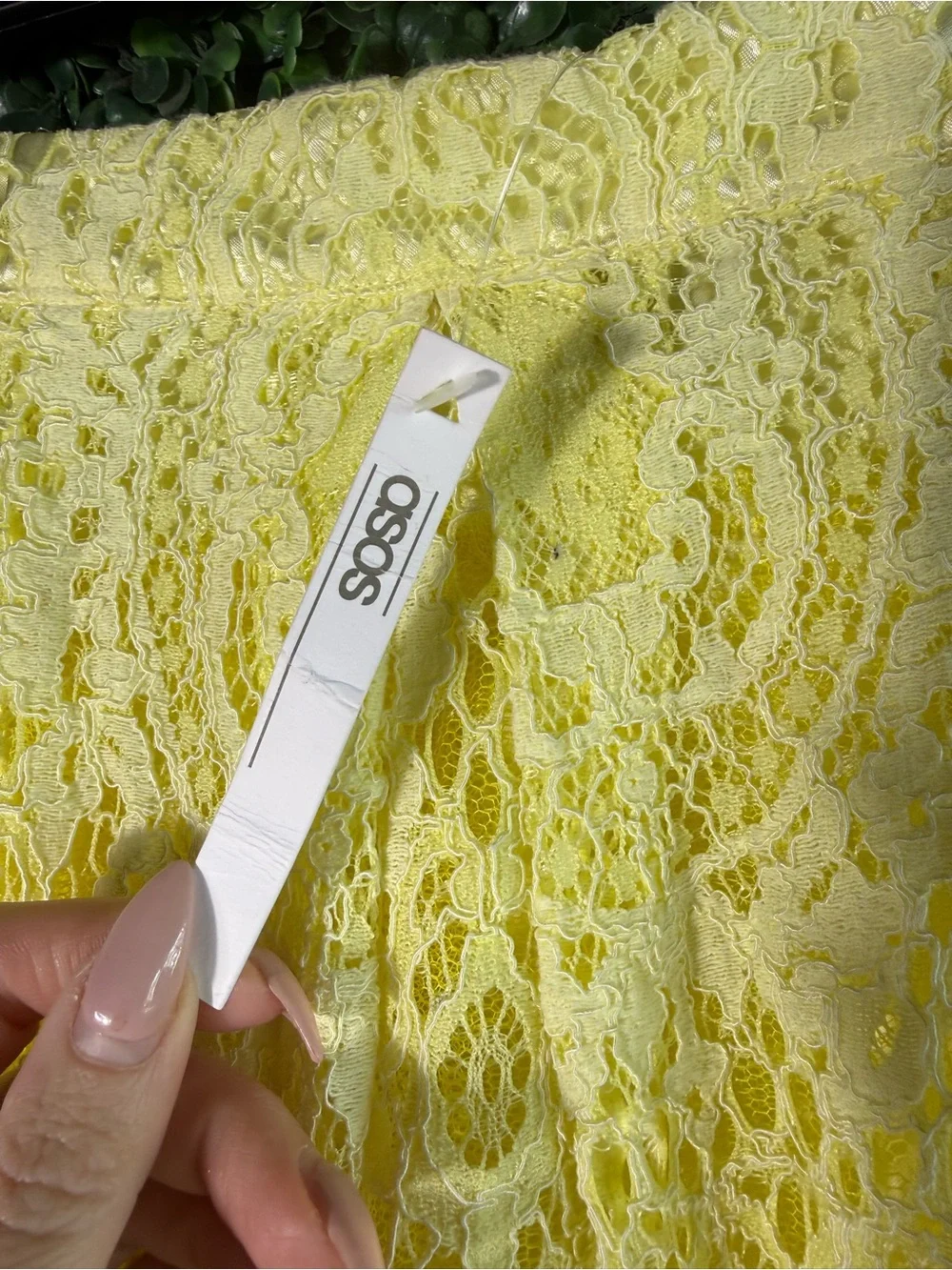 ASOS Crochet Lace High Low Midi Skirt Soft Yellow Boho Cottagecore US 4 NWT‎